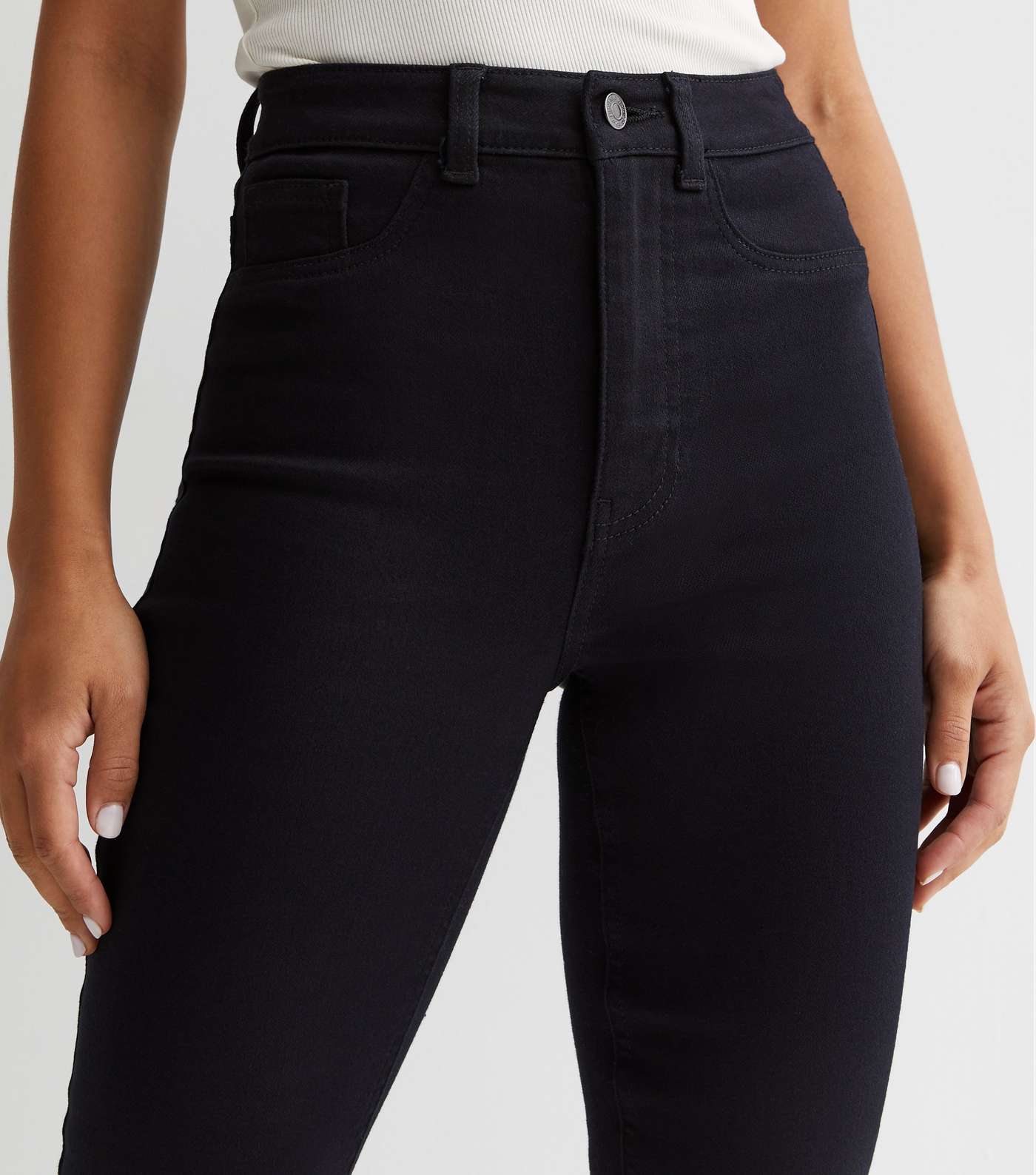 Black High Waist Hallie Super Skinny Jeans Image 2