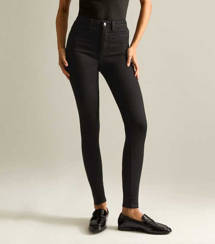 Womens Straight Leg Pants Ladies Black High Waisted Womens Pull On