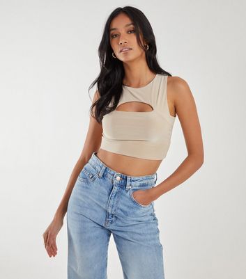 Pink Vanilla Stone Cut Out Crop Top New Look