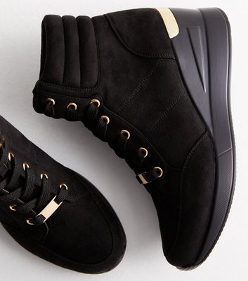 Black on best sale black wedge sneakers