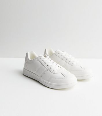 Plain sales white trainers