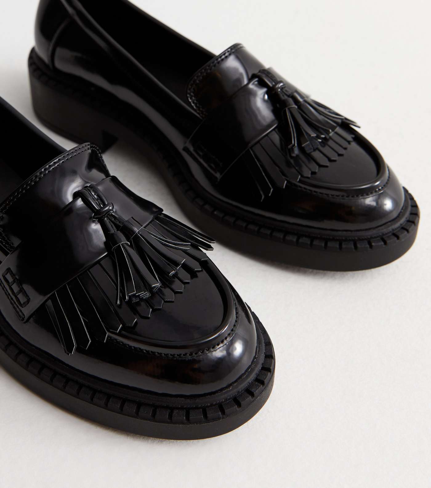 Black Leather-Look Chunky Loafers Image 3