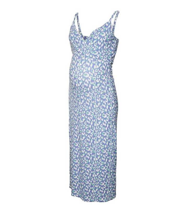 Mamalicious Maternity Blue Leopard Print Strappy Midi Dress | New Look Mamalicious Maternity Blue Leopard Print Strappy Midi Dress | New Look