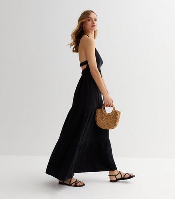 Black halter on sale top maxi dress