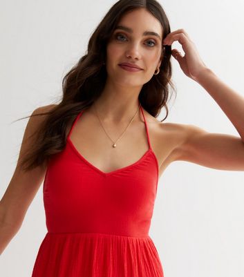 Red deals halter gown