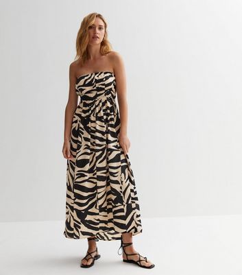 Shirred bandeau 2025 maxi dress