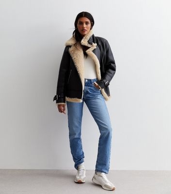 Fluffy shop aviator jacket