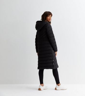 Black longline clearance padded jacket