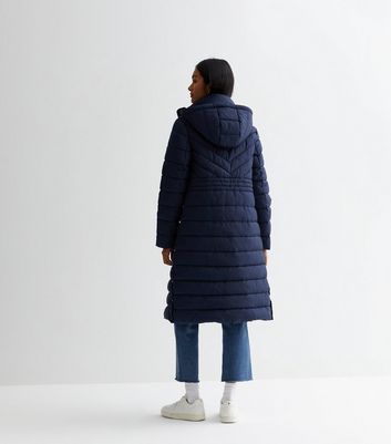 Ladies long puffer on sale jacket