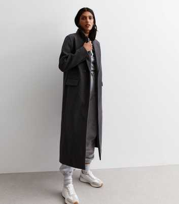 Dark Grey Longline Formal Coat