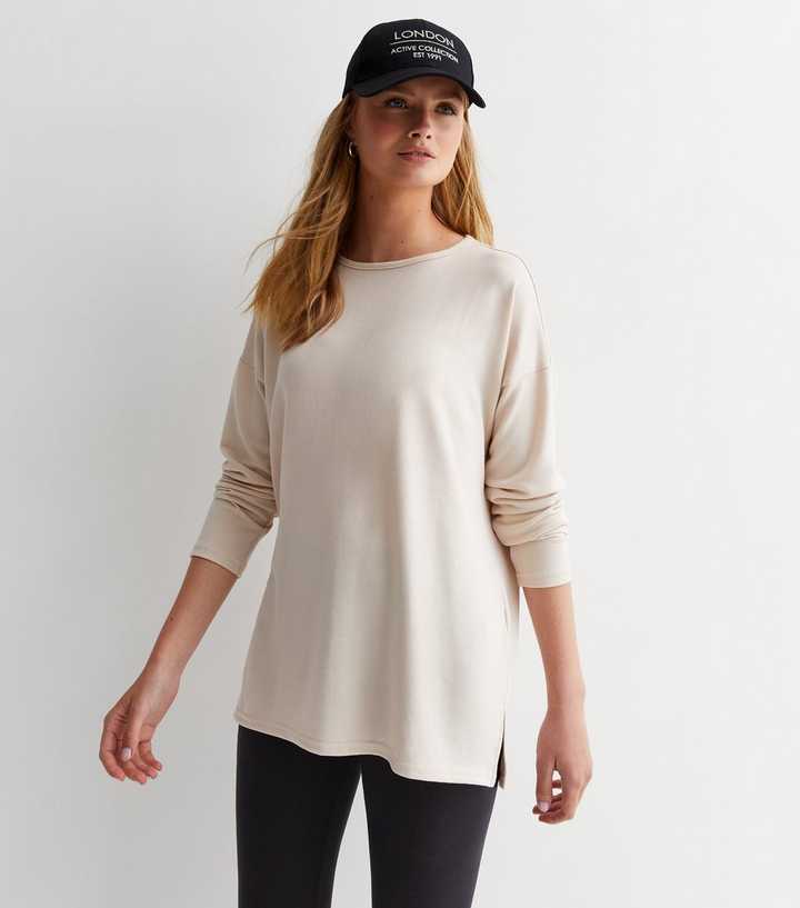 Cream Fine Knit Longline Top