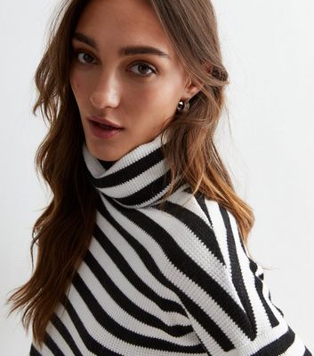 Striped sale roll neck