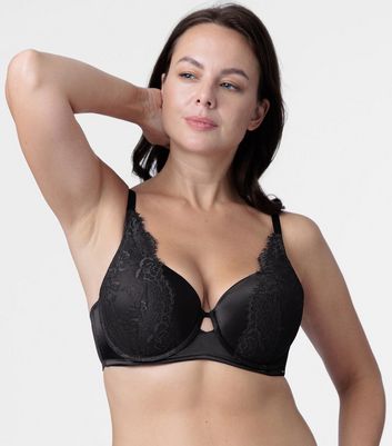 Dorina Curves Black Satin Lace Bra