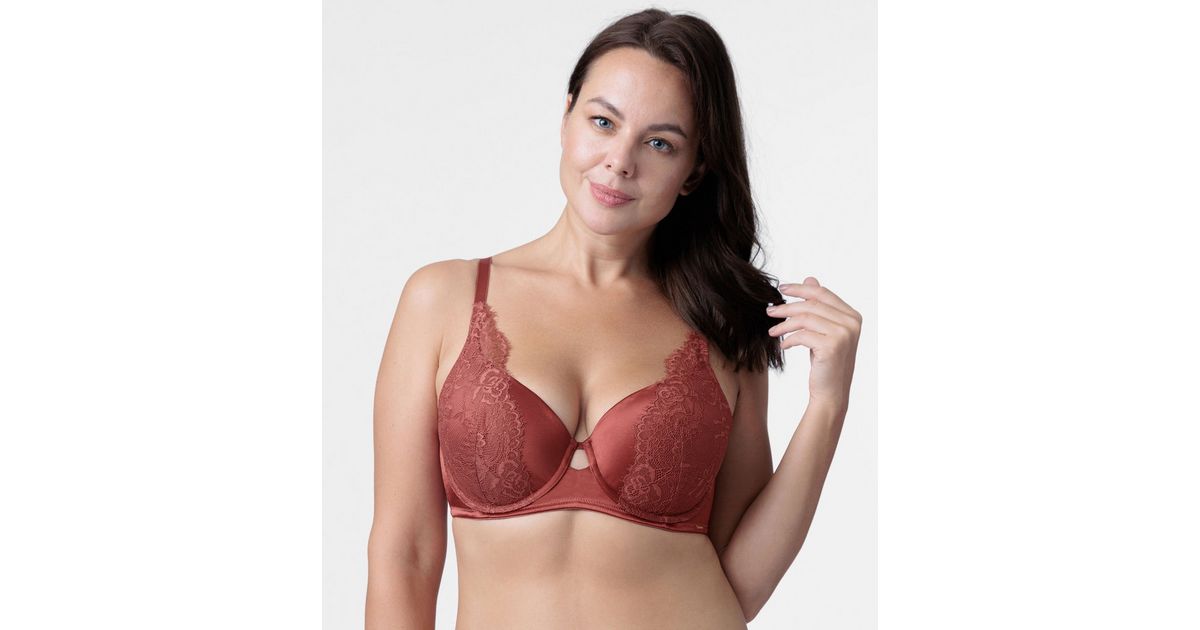 SATIN LACE BRALETTE - Red