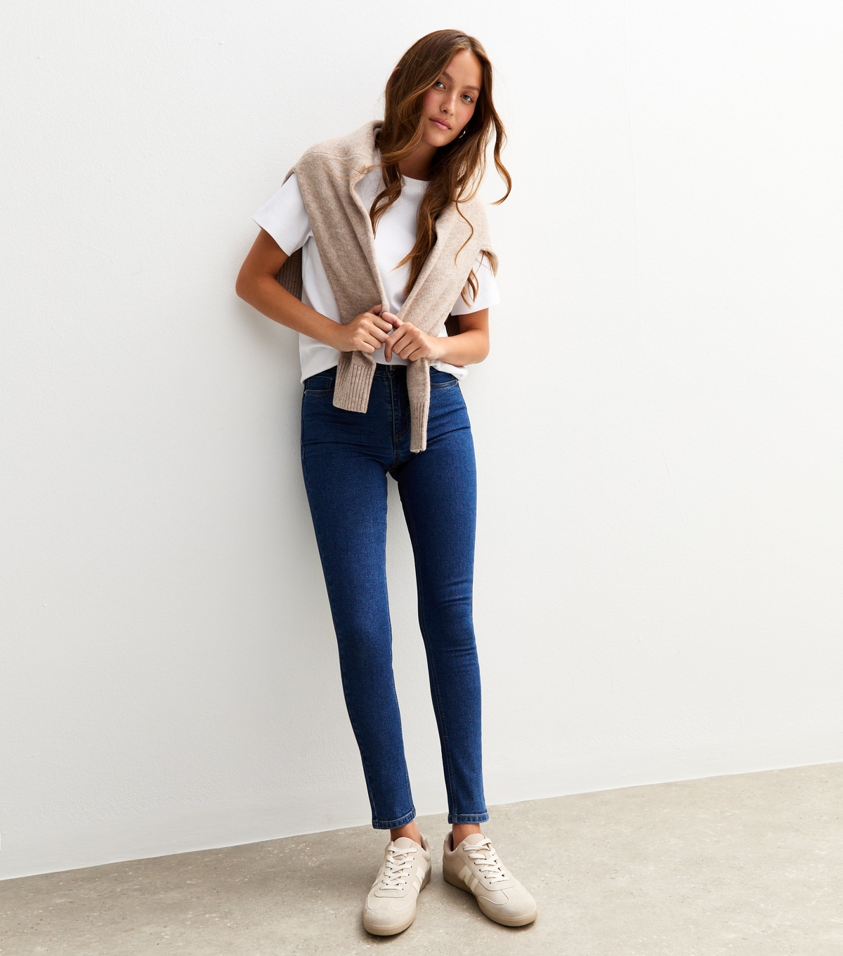 Women's Dark Blue Mid Rise Skinny Jeans New Look