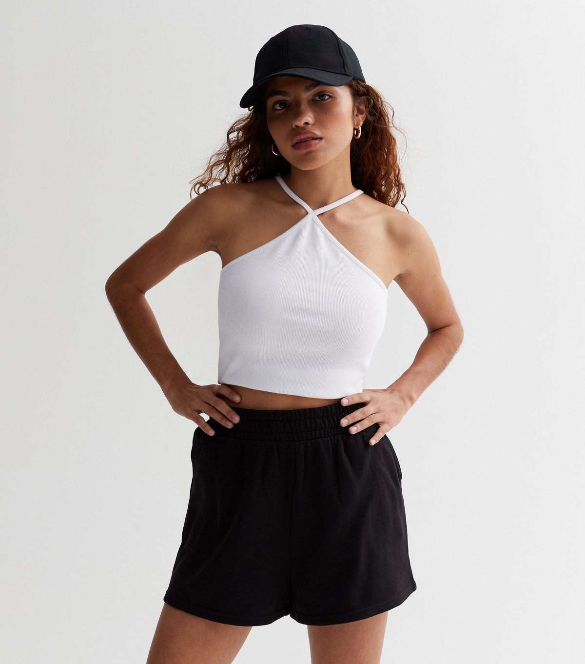Women's Petite Black Jogger Shorts New Look