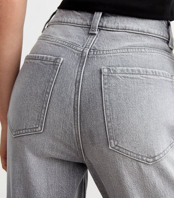 Grey wash hot sale mom jeans