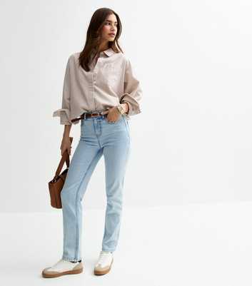Light Blue Full Length Slim Straight Jeans