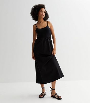 Black shop poplin dress