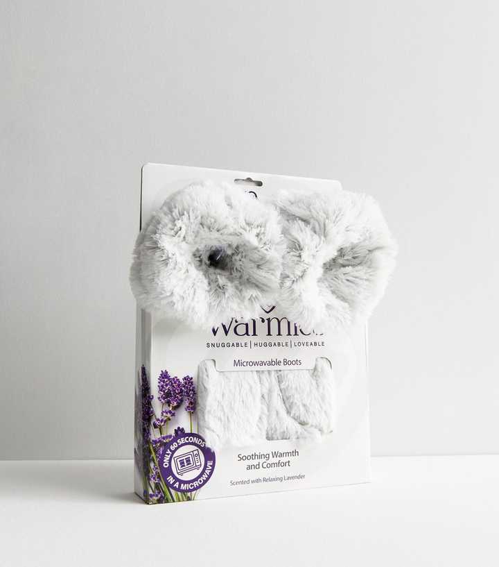 Warmies Grey Lavender Scented Microwaveable Slipper Booties