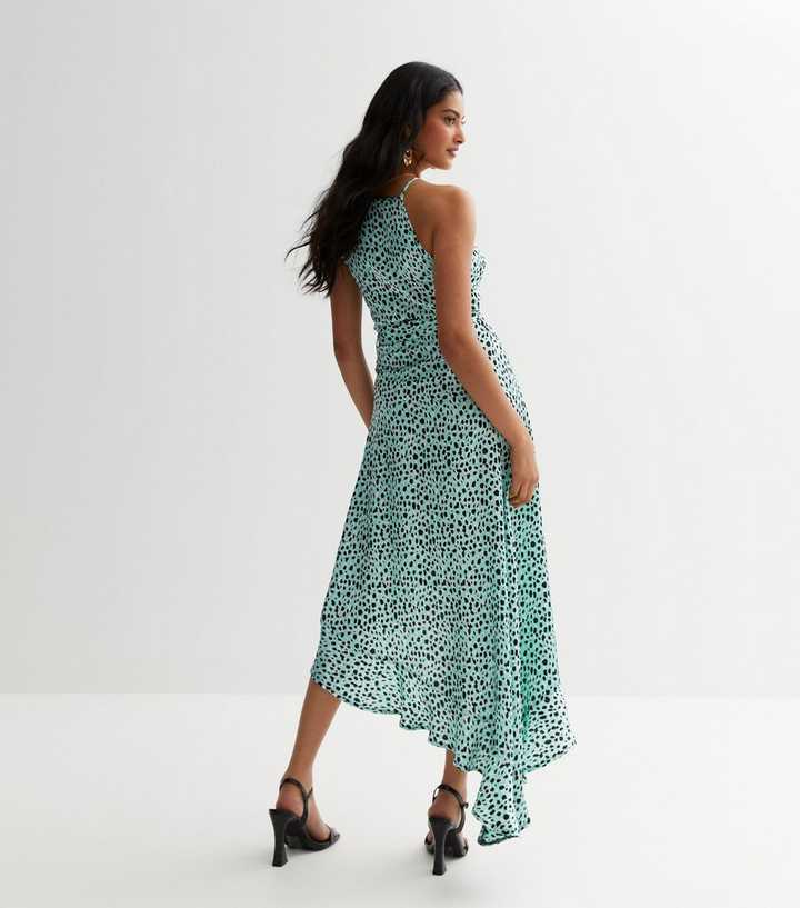 Blue Leopard Print Asymmetric Ruffle Hem Midi Dress | New Look Blue Leopard Print Asymmetric Ruffle Hem Midi Dress | New Look