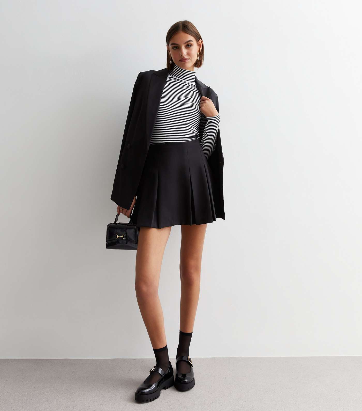 Black Pleated Mini Skirt Image 3