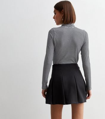 Black Pleated Mini Skirt New Look