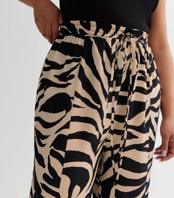 Thema Women's African Print Wide Leg Stretch Pants (Berry Zebra