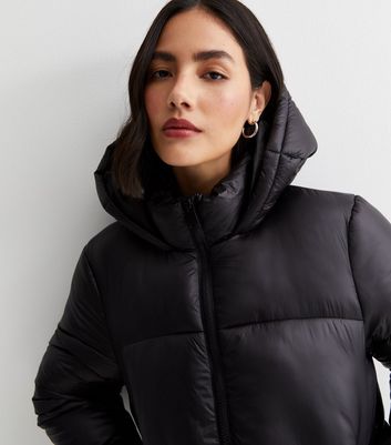 Black high cheap shine puffer