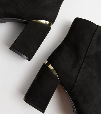 Black suedette metal 2024 heel ankle boot