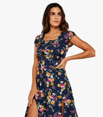 Floral split 2024 midi dress