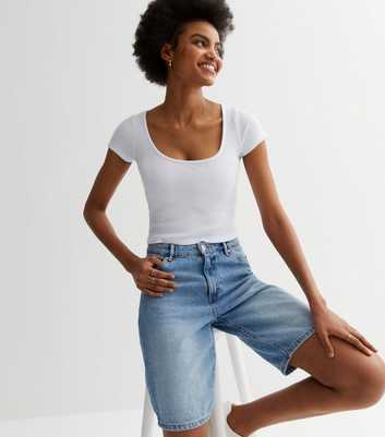 White Waffle Knit Crop Top
