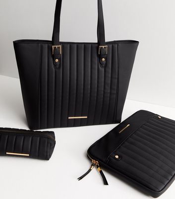 Black 2025 quilted tote