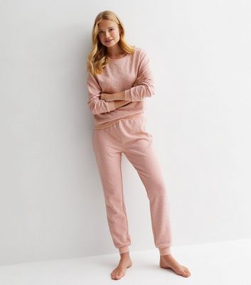 Pink Star Jacquard Cuffed Lounge Joggers New Look