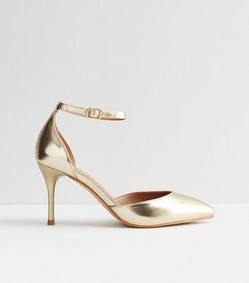 Gold Faux Snake Stiletto Heel Sandals | New Look