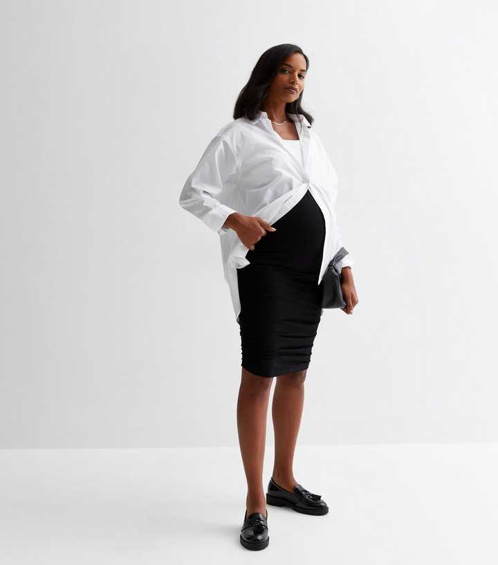Ruched Maternity Fitted Skirt