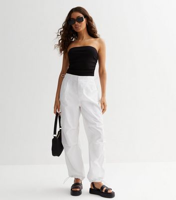 White hot sale cuffed trousers