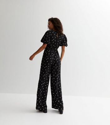 Black and white spot jumpsuit online