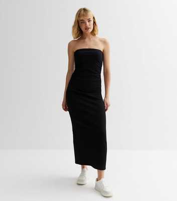 Black Jersey Bandeau Maxi Dress