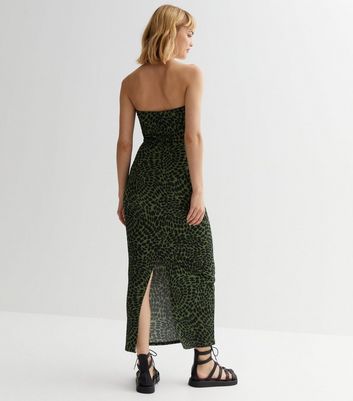 Animal print bandeau clearance dress