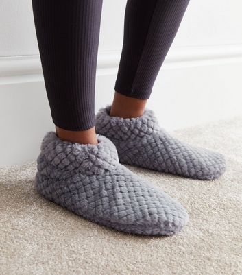 Grey fuzzy outlet boots