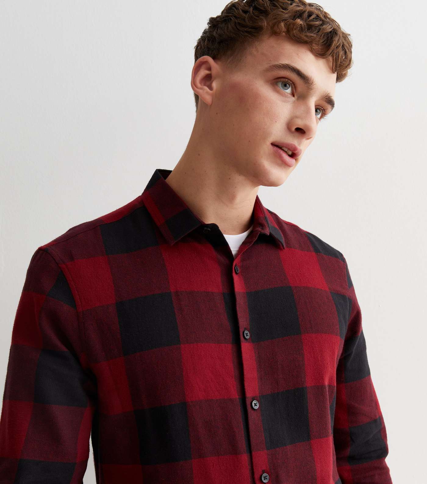 Red Check Long Sleeve Relaxed Fit Shirt | New Look