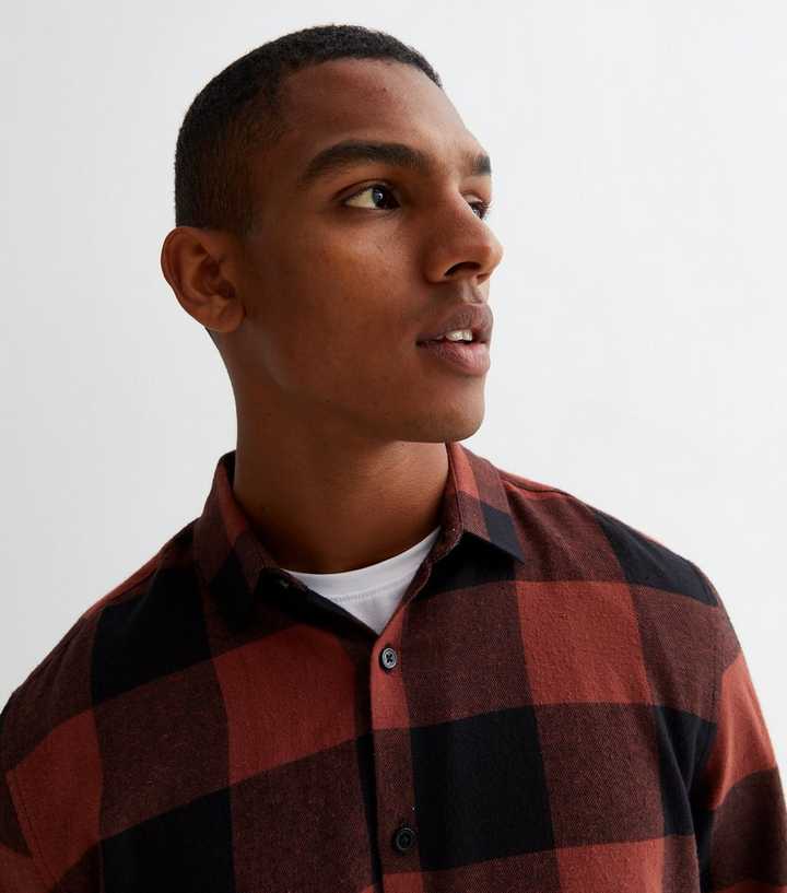 Relaxed Fit Flannel shirt - Red/Checked - Men