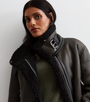 Khaki 2025 aviator coat