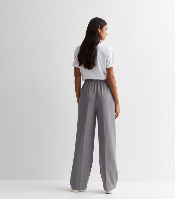Tall Pale Grey Wide Leg Trousers