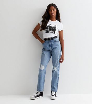 Ripped white deals mom jeans