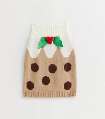 Brown Christmas Pudding Dog Jumper New Look