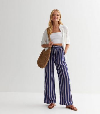 Brown Stripe Wide Leg Trousers | New Look