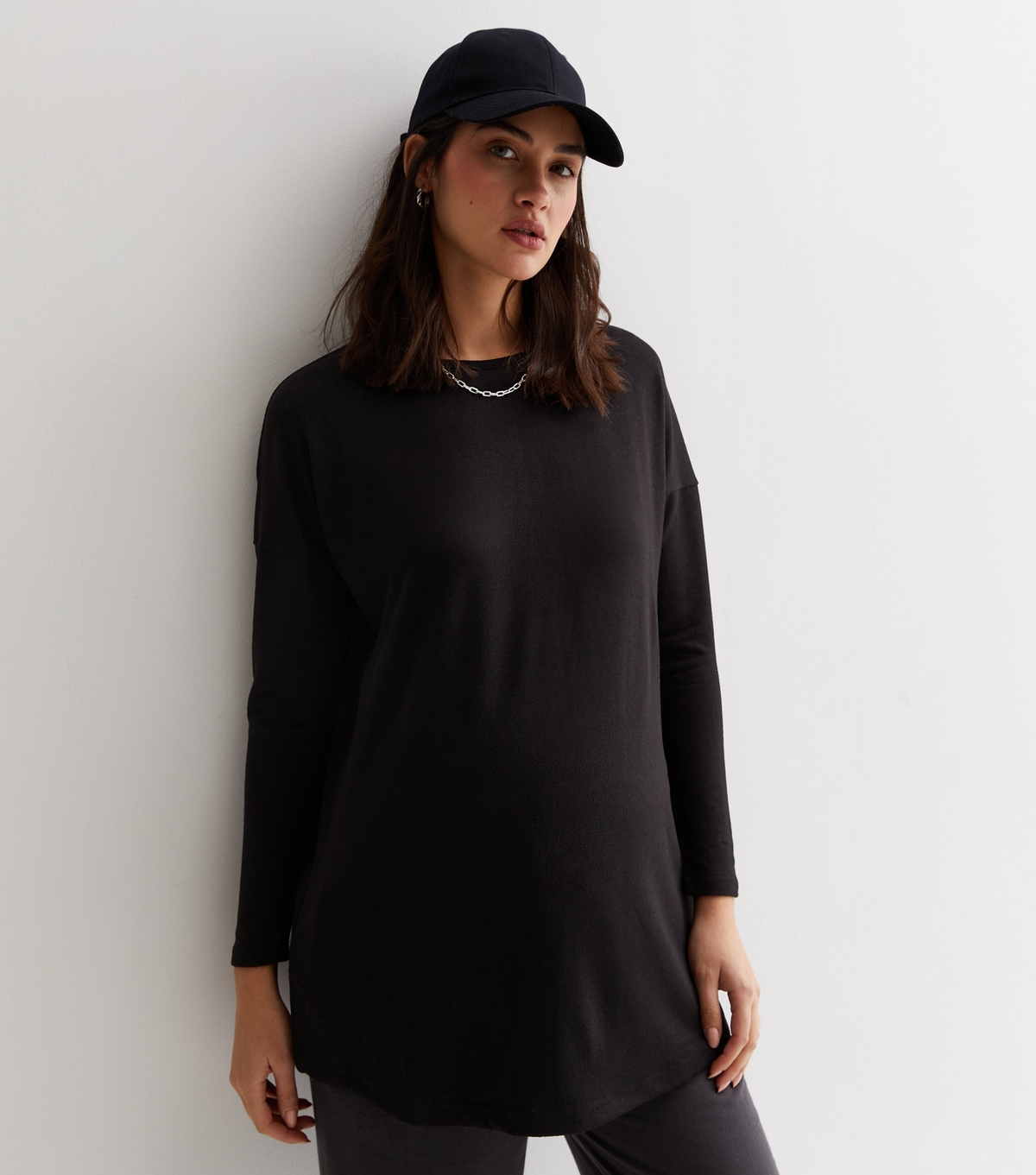 Women's Maternity Black Fine Knit Long Sleeve Top New Look