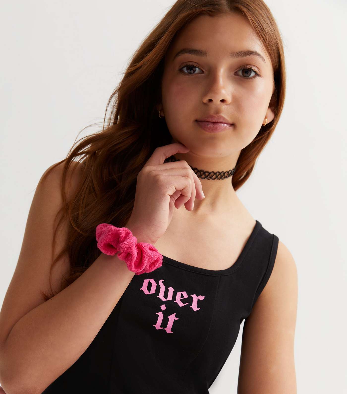 Girls Black Over It Logo Corset Vest Image 2